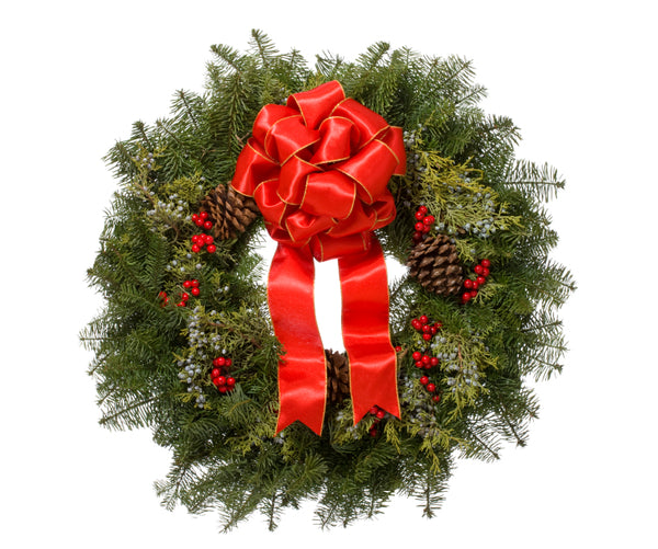 24" Fraser Wreath Decorated
